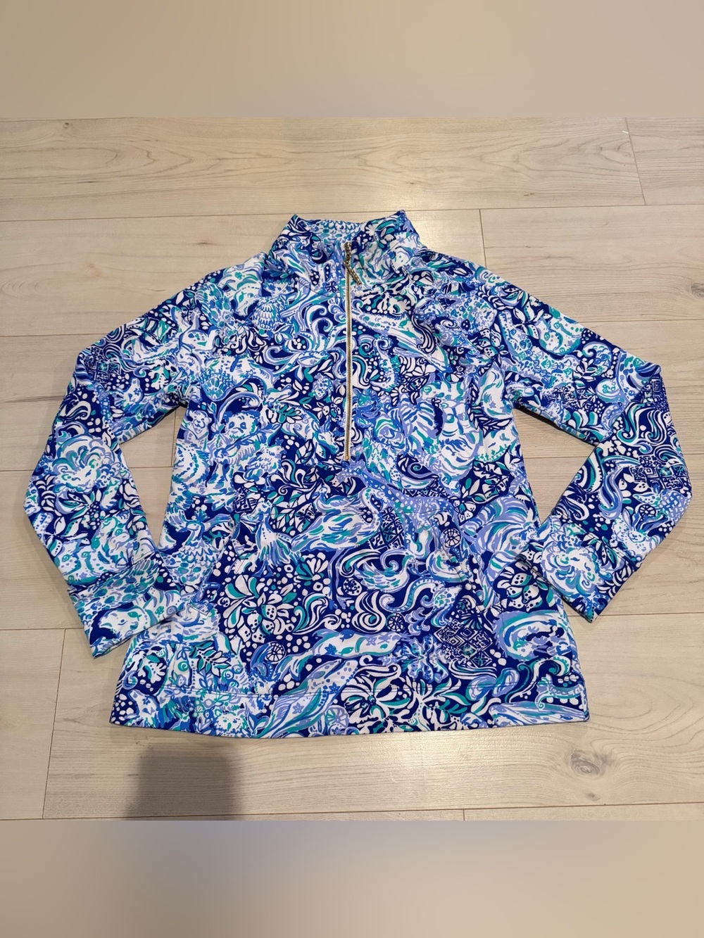 Lilly Pulitzer Blue & Purple Quarter-Zip Pullover